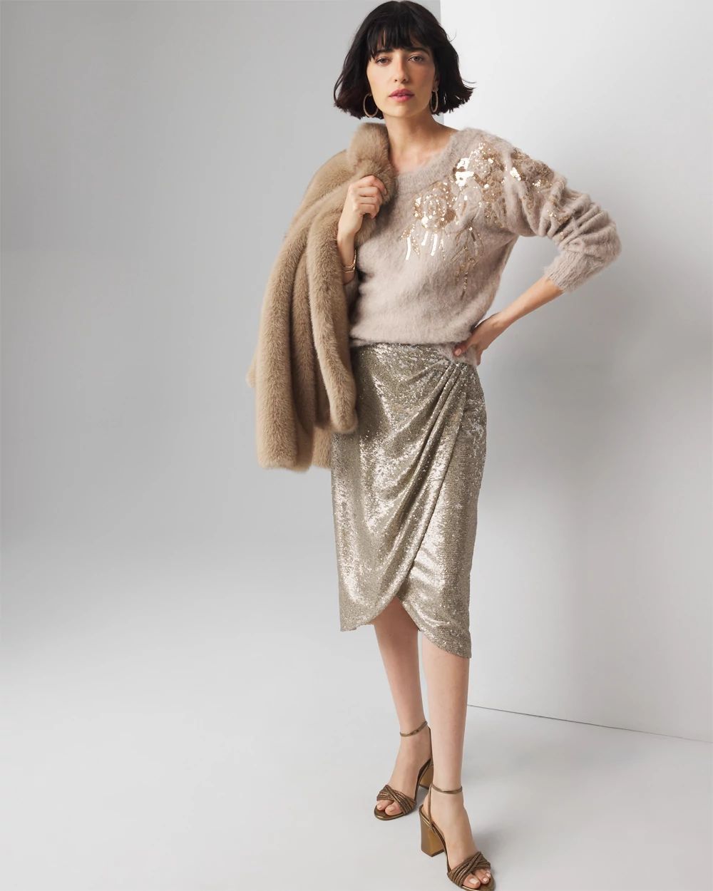 Sequin Embellished Sweater | White House Black Market